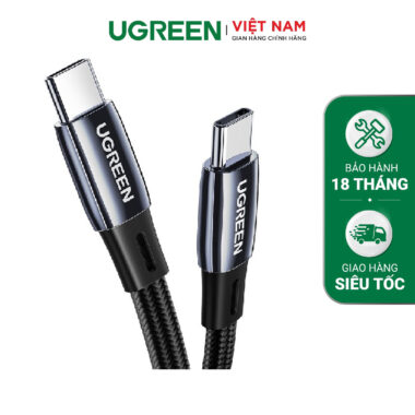 Cáp sạc nhanh Type C PD60W UGREEN US331 - Sạc nhanh chuẩn QC 4.0 - Tốc độ truyền tải lên đến 480Mbps - Tương thích điện thoại Xiaomi / Samsung /...